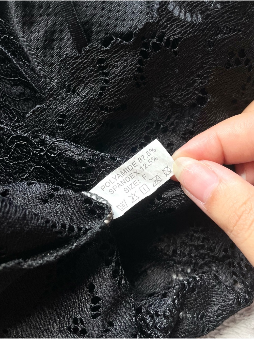Black Lace Camisole Top with Scalloped Hem - Picture 5 of 5